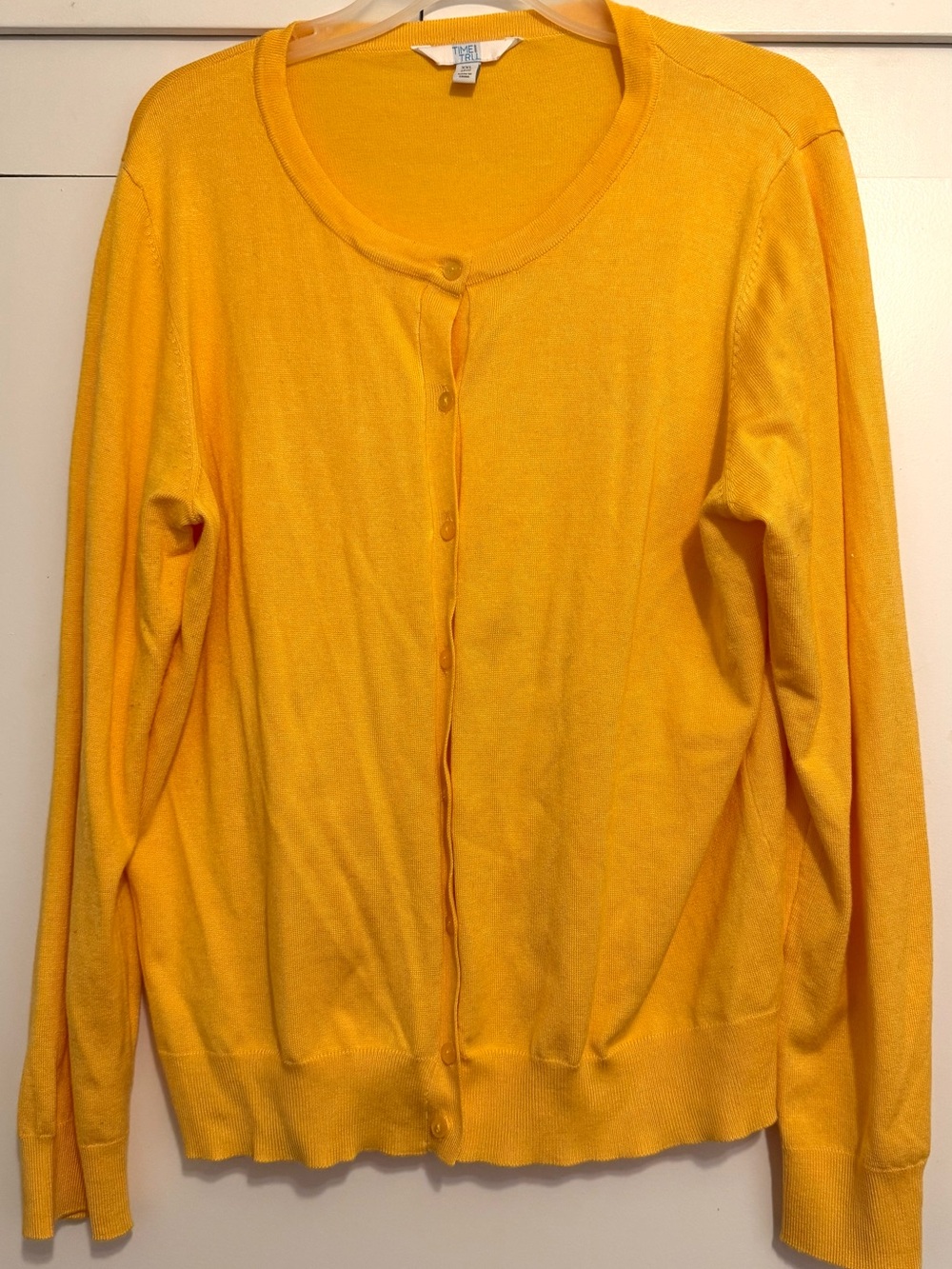 Time and Tru 2X Golden Yellow Cardigan Sweater